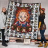 Horror Movie Chucky Wanna Play Horror Characters Game Mode Patterns Premium Quilt Blanket 1