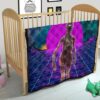 Horror Movie Deathly Cyborg Alien And Robot Retrowave Premium Quilt Blanket 21