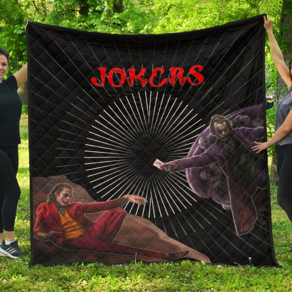 Horror Movie Evil Jokers Giving Cards Skulls Premium Quilt Blanket