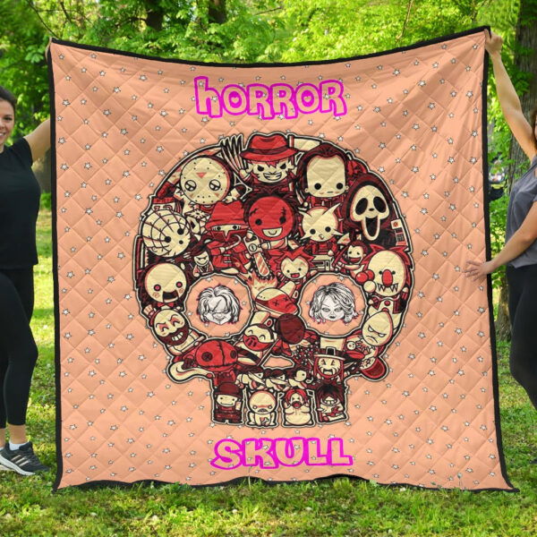 Horror Movie Horror Villains Face In Skull Star Background Premium Quilt Blanket