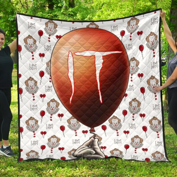 Horror Movie IT Balloon Pennywise Patterns Premium Quilt Blanket