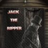 Horror Movie Jack The Ripper In City Black White Premium Quilt Blanket 7