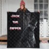 Horror Movie Jack The Ripper In City Black White Premium Quilt Blanket 3