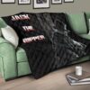 Horror Movie Jack The Ripper In City Black White Premium Quilt Blanket 17