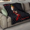 Horror Movie Joker Quote Put On A Happy Face Premium Quilt Blanket 15