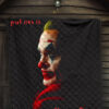 Horror Movie Joker Quote Put On A Happy Face Premium Quilt Blanket 7