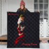 Horror Movie Joker Quote Put On A Happy Face Premium Quilt Blanket 3