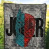 Horror Movie Joker Text Half Batman Half Joker Face Premium Quilt Blanket 5