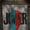 Horror Movie Joker Text Half Batman Half Joker Face Premium Quilt Blanket 7