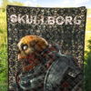 Horror Movie Robot Skullborg Skull Background Premium Quilt Blanket 5