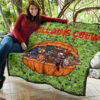 Horror Movie Villains Crew In Pumpkin Green Patterns Premium Quilt Blanket 11