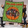 Horror Movie Villains Crew In Pumpkin Green Patterns Premium Quilt Blanket 1