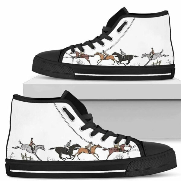 Horse Riding Lover Women High Top Shoes