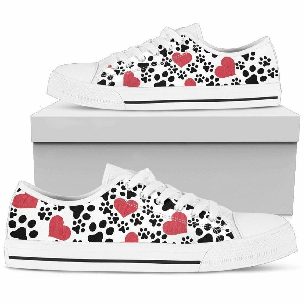 I Love Dog Paws Sneakers Low Top Shoes