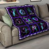 I wear Teal And Purple Suicide Prevent Awareness Quilt Blanket 15