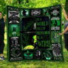 In A World Full Of Princesses Be A Witch Green Halloween Quilt Blanket 3