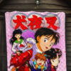 Inuyasha Anime Premium Quilt Inuyasha Kagome And The Gang Sakura Blossom Pink Quilt Blanket 7