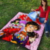 Inuyasha Anime Premium Quilt Inuyasha Kagome And The Gang Sakura Blossom Pink Quilt Blanket 9