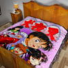 Inuyasha Anime Premium Quilt Inuyasha Kagome And The Gang Sakura Blossom Pink Quilt Blanket 19