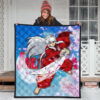 Inuyasha Anime Premium Quilt Inuyasha Using Sword Sakura Blossom Flower Flying Quilt Blanket 3