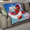 Inuyasha Anime Premium Quilt Inuyasha Using Sword Sakura Blossom Flower Flying Quilt Blanket 15