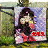 Inuyasha Anime Premium Quilt Sango And Kirara Hugging Sakura Blossom Kanji Text Quilt Blanket 13