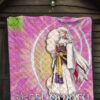 Inuyasha Anime Premium Quilt Sesshomaru Standing Black Moon Retro Flower Looping Background Quilt Blanket 7