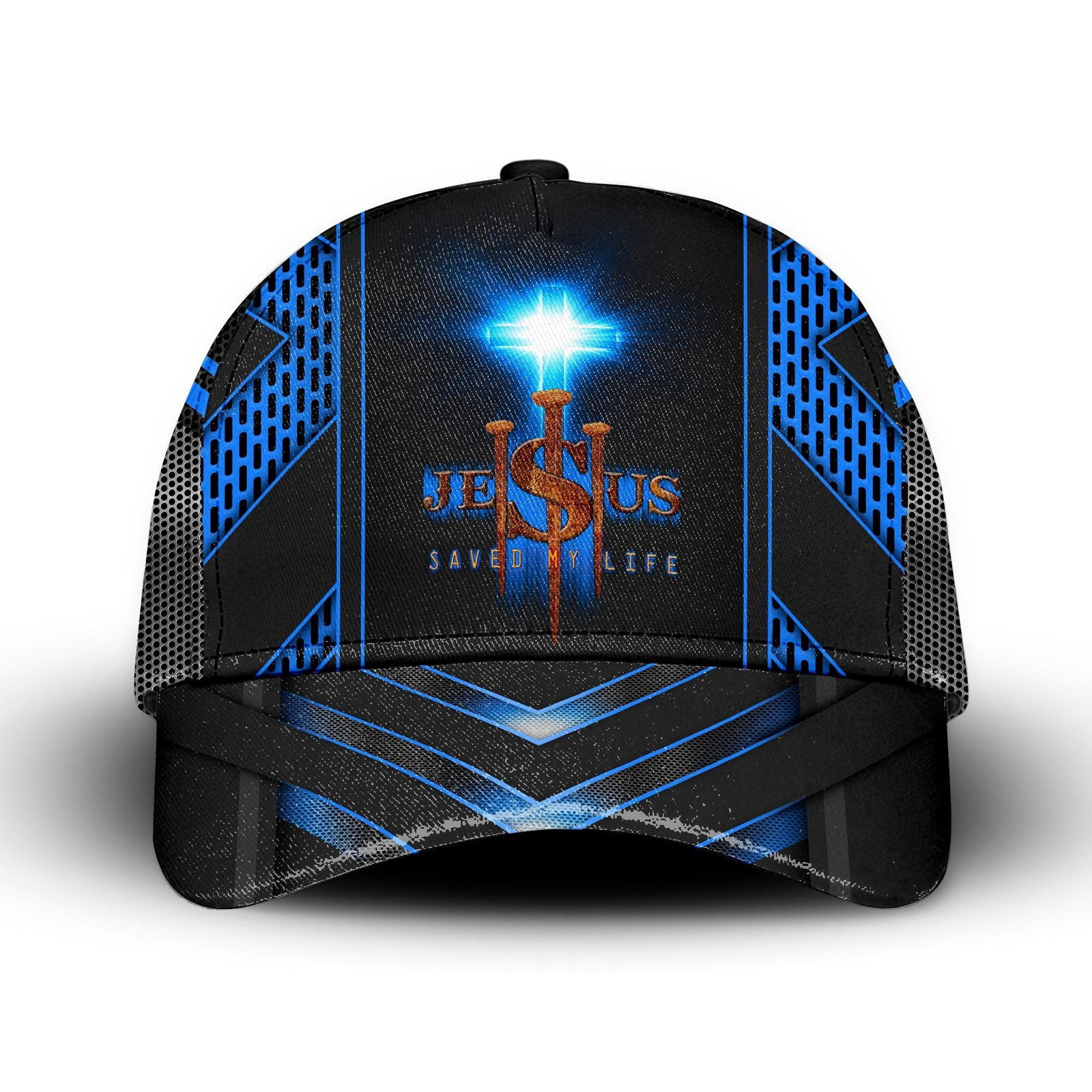 Jesus Cross Blue Saved My Life Custom Classic Cap