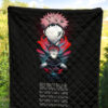 Jujutsu Kaisen Anime Premium Quilt Sukuna And Yuji No Face White Kanji Patterns Quilt Blanket 5