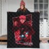 Jujutsu Kaisen Anime Premium Quilt Sukuna And Yuji Red Shadow Power Evil Smiling Quilt Blanket 3