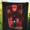 Jujutsu Kaisen Anime Premium Quilt Sukuna And Yuji Red Shadow Power Evil Smiling Quilt Blanket 5