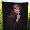 Jujutsu Kaisen Anime Premium Quilt Sukuna Yuji Combine Black Fire Evil Smiling Quilt Blanket 5
