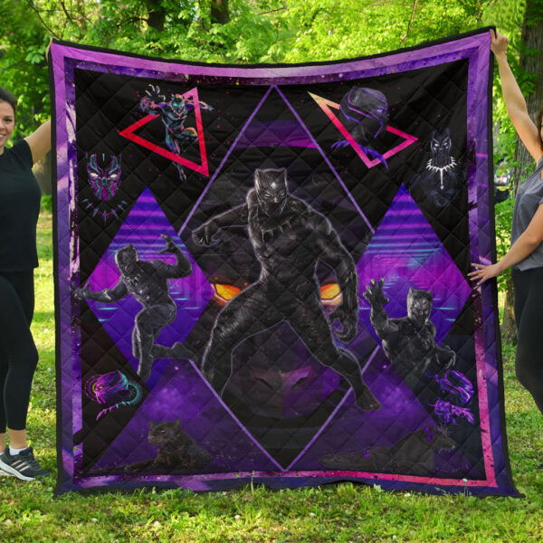 King T’Challa Black Panther Premium Quilt Blanket Movie Home Decor Custom For Fans