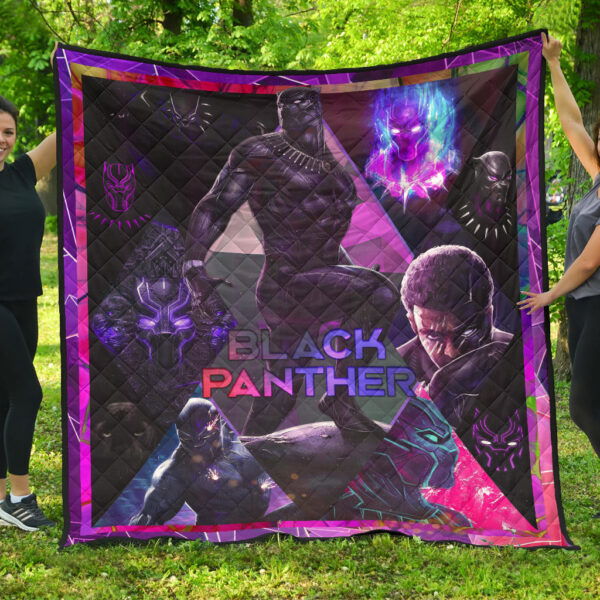 King T’Challa Black Panther Premium Quilt Blanket Movie Home Decor Custom For Fans