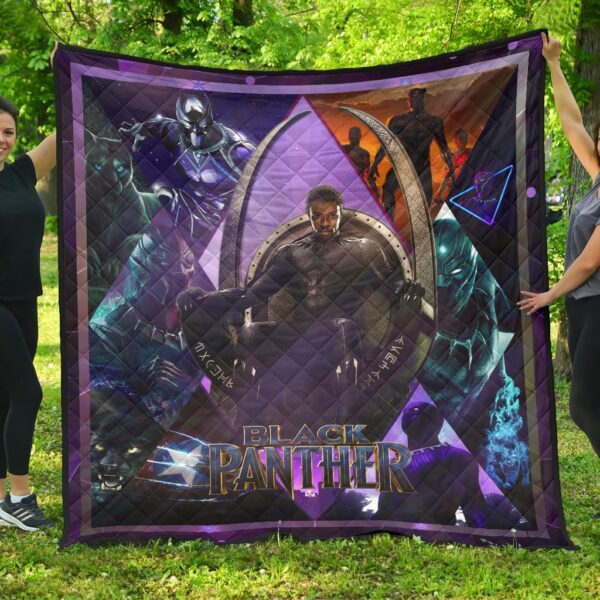 King T’Challa Black Panther Premium Quilt Blanket Movie Home Decor Custom For Fans