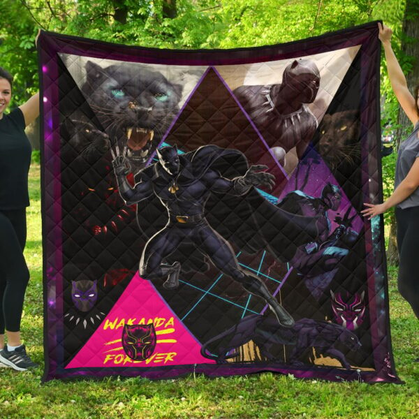 King T’Challa Black Panther Premium Quilt Blanket Movie Home Decor Custom For Fans