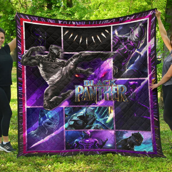 King T’Challa Black Panther Premium Quilt Blanket Movie Home Decor Custom For Fans