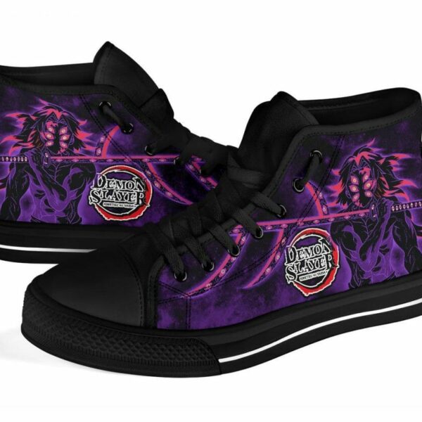 Kokushibou Sneakers Kimetsu No Yaiba High Top Shoes Anime Fan