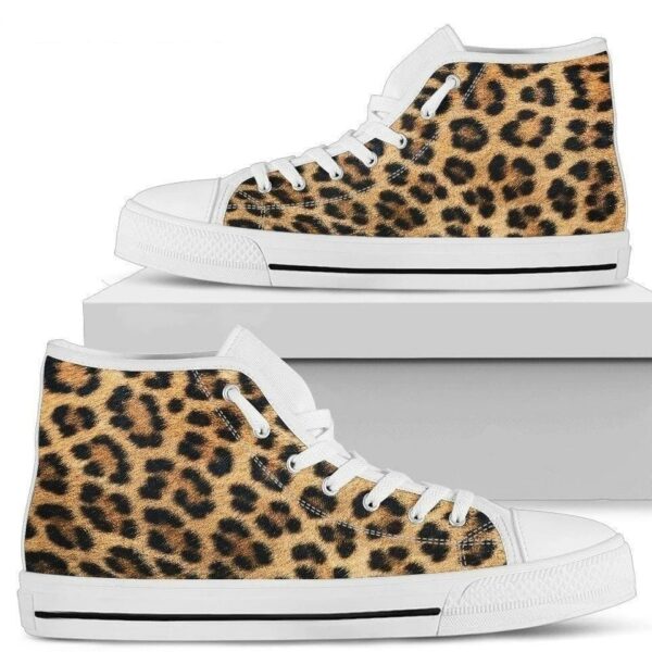 Leopard Fur Print Women High Top Shoes Funny Gift Idea