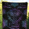 Live Love Laugh Elephant Quilt Blanket Gift For Yoga And Elephant 1