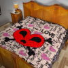 Love Premium Quilt - Love Text Patterns Skull Heart Symbol Quilt Blanket 19