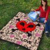 Love Premium Quilt - Love Text Patterns Skull Heart Symbol Quilt Blanket 9