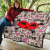 Love Premium Quilt - Love Text Patterns Skull Heart Symbol Quilt Blanket 11