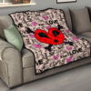 Love Premium Quilt - Love Text Patterns Skull Heart Symbol Quilt Blanket 15