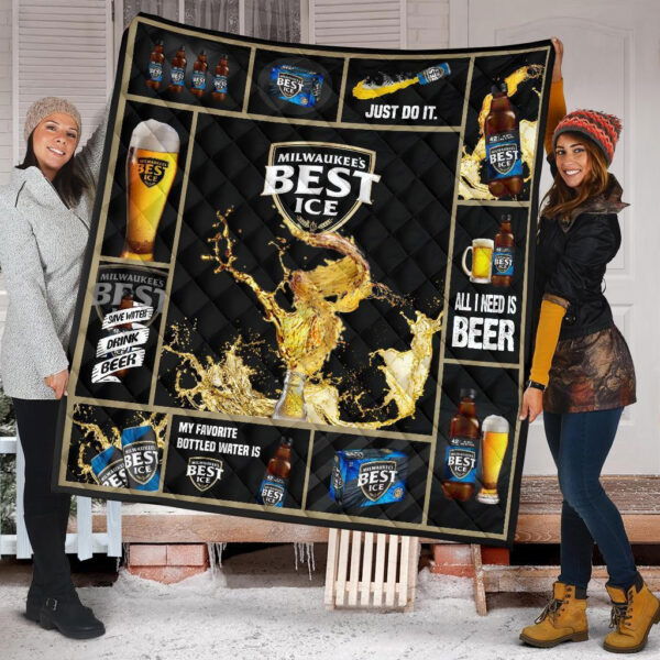 Mil’s Best Ice Quilt Blanket All I Need Is Beer Gift Idea