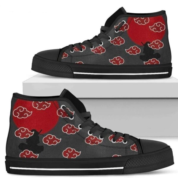 Naruto Akatsuki Symbol Sneakers High Top Shoes For Anime Fan