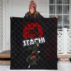 Naruto Anime Itachi Uchiha Crow Fading Silhouette Premium Quilt Blanket 3