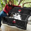 Naruto Anime Itachi Uchiha White Silhouette Crow Faded Premium Quilt Blanket 11