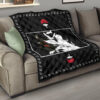 Naruto Anime Itachi Uchiha White Silhouette Crow Faded Premium Quilt Blanket 15