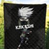 Naruto Anime Kakashi Hatake Sharingan Copy Ninja Black Premium Quilt Blanket 5